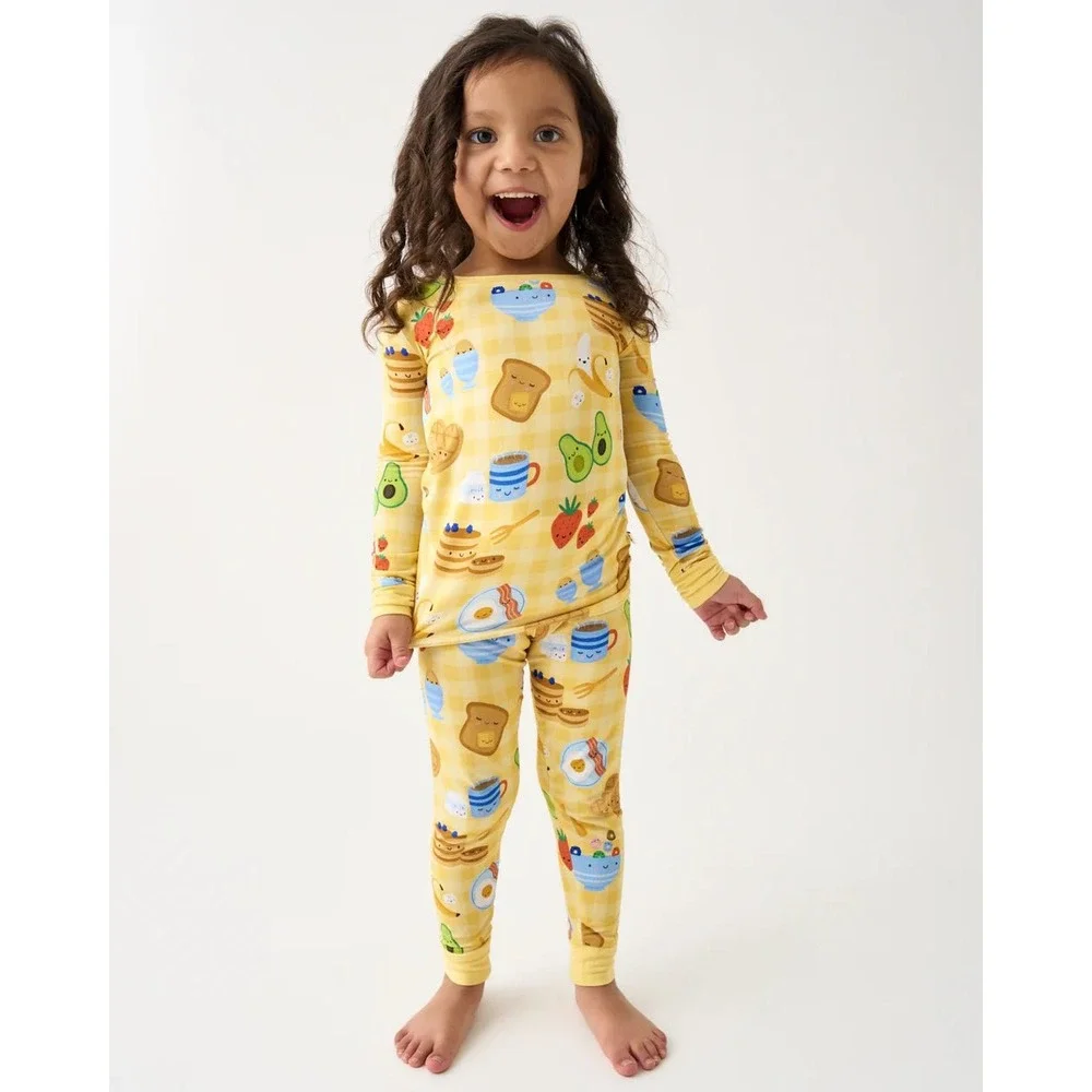 Little Sleepies Breakfast Bunch Two-Piece Pajama Set Size 3T NWT